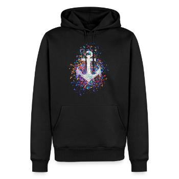 Ancre Icône Couleur Éclaboussures de couleur Éclaboussures - Sweat à capuche Premium bio Homme - noir - Devant - Nico (187cm)