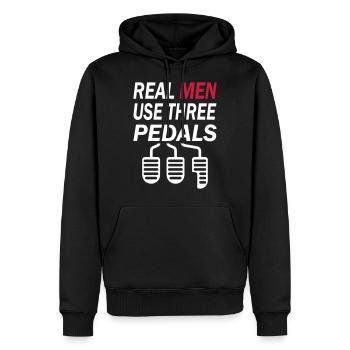Real Men Three Pedals - Männer Premium Bio Hoodie - Schwarz - Vorne - Nico (187cm)