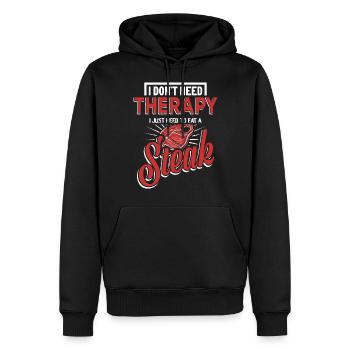Viandes de steak - Sweat à capuche Premium bio Homme - noir - Devant - Nico (187cm)