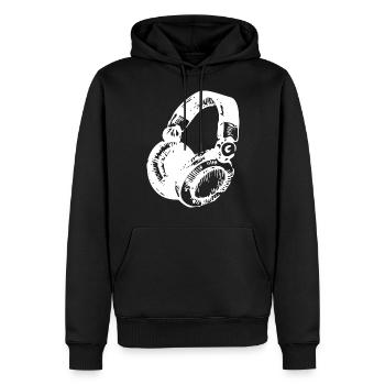 DJ Headset - Men’s Premium Organic Hoodie - black - Front - Nico (187cm)