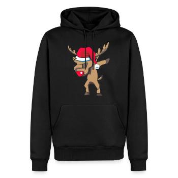 tamponner Rudolph comme cadeau pour Noël - Sweat à capuche Premium bio Homme - noir - Devant - Nico (187cm)
