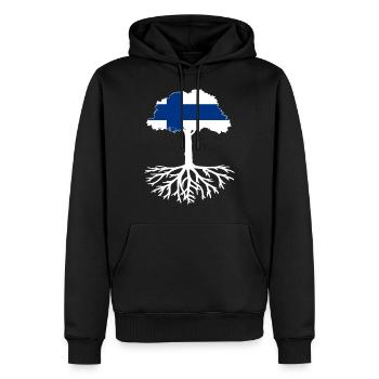 Vergiss niemals Deine Wurzeln aus Finnland - Männer Premium Bio Hoodie - Schwarz - Vorne - Nico (187cm)