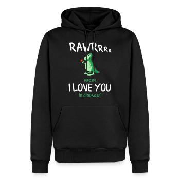Funny saying dinosaur flower shirt gift - Men’s Premium Organic Hoodie - black - Front - Nico (187cm)