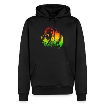 Reggae Roots Löwe Jamaika Rastafari Liebe Riddim - Männer Premium Bio Hoodie - Schwarz - Vorne - Nico (187cm)
