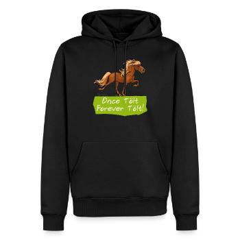 Icelandic horse "tölt" - Men’s Premium Organic Hoodie - black - Front - Nico (187cm)