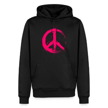 Symbole de la paix hippie amour de la paix paix hippie - Sweat à capuche Premium bio Homme - noir - Devant - Nico (187cm)