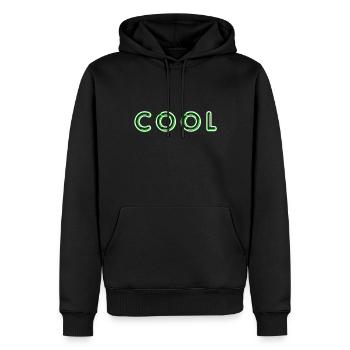 COOL néons verts - Sweat à capuche Premium bio Homme - noir - Devant - Nico (187cm)