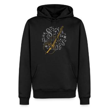 kontrabass in Notenkreis - Männer Premium Bio Hoodie - Schwarz - Vorne - Nico (187cm)