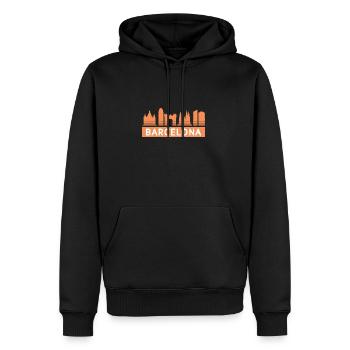 Barcelone 2 F - Sweat à capuche Premium bio Homme - noir - Devant - Nico (187cm)