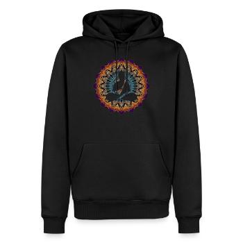 méditation - Sweat à capuche Premium bio Homme - noir - Devant - Nico (187cm)