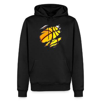 Basketball Basketballer Geschenk Geschenkidee - Männer Premium Bio Hoodie - Schwarz - Vorne - Nico (187cm)