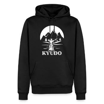 Kyudo - Männer Premium Bio Hoodie - Schwarz - Vorne - Nico (187cm)