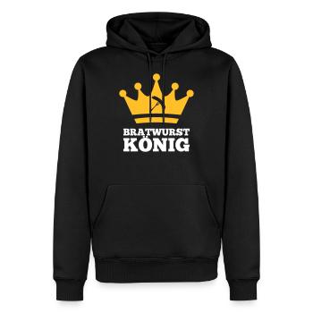 Bratwurst King - Sweat à capuche Premium bio Homme - noir - Devant - Nico (187cm)
