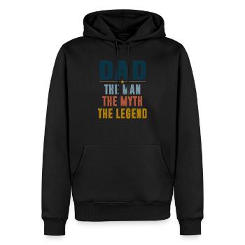 Papa Der Mann Der Mythos Die Legende - Männer Premium Bio Hoodie - Schwarz - Vorne - Nico (187cm)