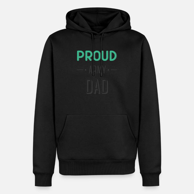 STOLZER ARMEE-VATI - Männer Premium Bio Hoodie - Schwarz