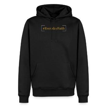 # La foi chaque jour - # - La foi au quotidien - # - Sweat à capuche Premium bio Homme - noir - Devant - Nico (187cm)