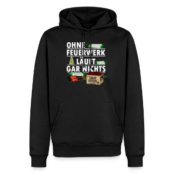 Ohne Silvester Feuerwerk nix los - Männer Premium Bio Hoodie - Schwarz - Vorne - Nico (187cm)