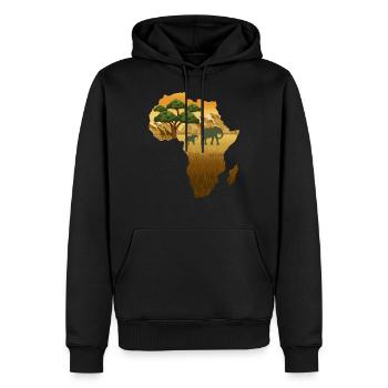 Afrika-Karten-Reggae - Männer Premium Bio Hoodie - Schwarz - Vorne - Nico (187cm)