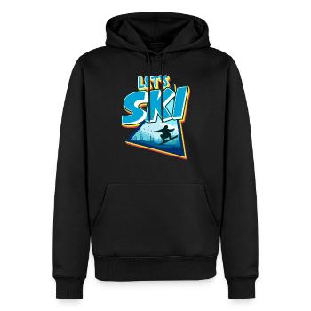 Vintage Slalom Ski 80er 90er Jahre - Männer Premium Bio Hoodie - Schwarz - Vorne - Nico (187cm)