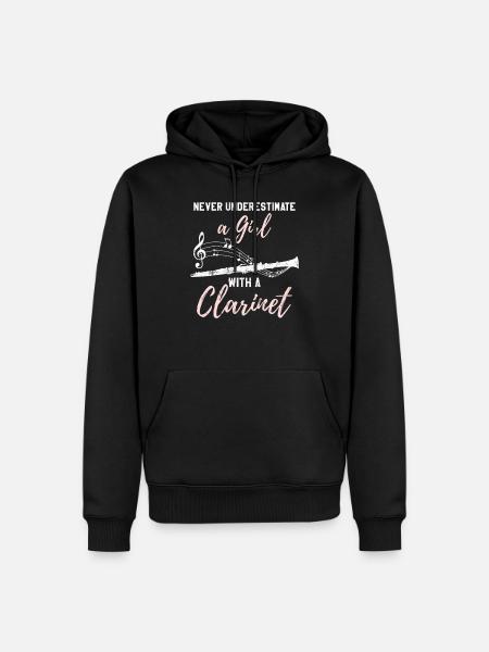 Clarinette idée cadeau femme clarinette - Sweat à capuche Premium bio Homme - noir