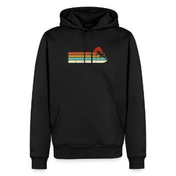 Grimpeur escalade des montagnes rétro - Sweat à capuche Premium bio Homme - noir - Devant - Nico (187cm)