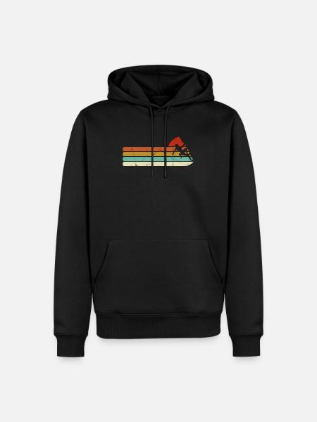 Kletterer Klettern Berge Retro - Männer Premium Bio Hoodie - Schwarz