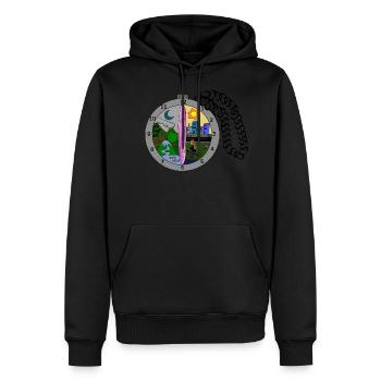 Horloge de voyage - Sweat à capuche Premium bio Homme - noir - Devant - Nico (187cm)