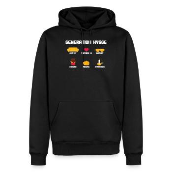 Génération Hygge I Style de vie danois I Cadeau - Sweat à capuche Premium bio Homme - noir - Devant - Nico (187cm)