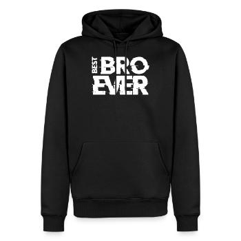 BEST BRO EVER w - Männer Premium Bio Hoodie - Schwarz - Vorne - Nico (187cm)