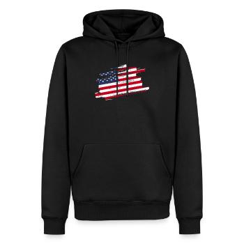 Amerika Flagge - Männer Premium Bio Hoodie - Schwarz - Vorne - Nico (187cm)