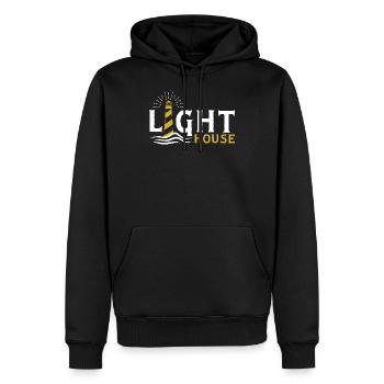 Leuchtturm - Männer Premium Bio Hoodie - Schwarz - Vorne - Nico (187cm)