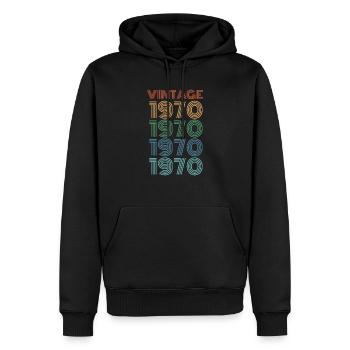 50ème anniversaire 50 ans 1970 cadeau d'anniversaire - Sweat à capuche Premium bio Homme - noir - Devant - Nico (187cm)