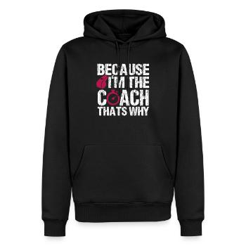 entraîneur - Sweat à capuche Premium bio Homme - noir - Devant - Nico (187cm)