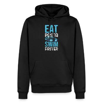 Mangez des pâtes nagez plus vite cadeau de nageur drôle - Sweat à capuche Premium bio Homme - noir - Devant - Nico (187cm)