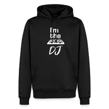 DJ - Sweat à capuche Premium bio Homme - noir - Devant - Nico (187cm)