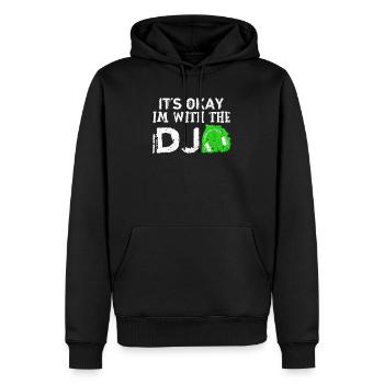 DJ - Sweat à capuche Premium bio Homme - noir - Devant - Nico (187cm)