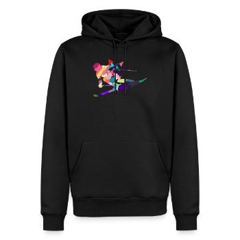 Skifahrer Skifahrerin Skifahren Skiurlaub Geschenk - Männer Premium Bio Hoodie - Schwarz - Vorne - Nico (187cm)