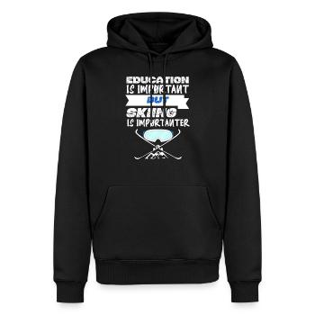 Vacances de ski - Sweat à capuche Premium bio Homme - noir - Devant - Nico (187cm)
