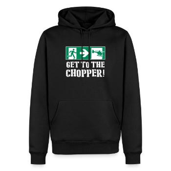Get To The Chopper! - Männer Premium Bio Hoodie - Schwarz - Vorne - Nico (187cm)