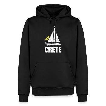 Crète - Sweat à capuche Premium bio Homme - noir - Devant - Nico (187cm)