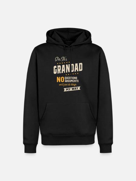 Grand-père drôle fête des pères grand-père - Herre Premium økologisk hoodie - sort