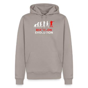 Biathlon Evolution Biathlète Proverbe - Sweat à capuche Premium bio Homme - taupe - Devant - Nico (187cm)