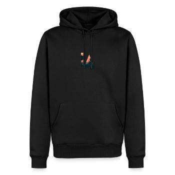 LA Los Angeles - Männer Premium Bio Hoodie - Schwarz - Vorne - Nico (187cm)