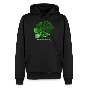 MonsteraMonday - Greenwhite - Männer Premium Bio Hoodie - Schwarz - Vorne - Nico (187cm)