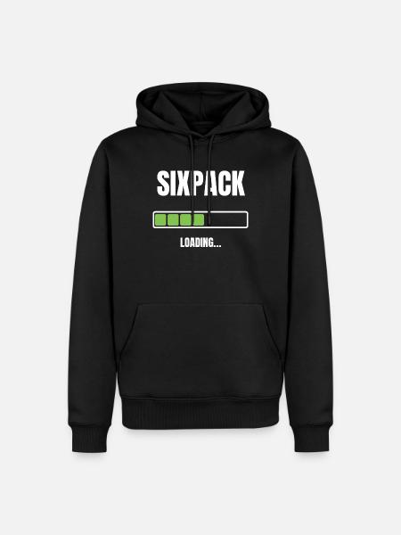 Sixpack Waschbrettbauch loading Bauchmuskeln - Männer Premium Bio Hoodie - Schwarz
