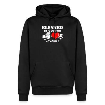 50th birthday - Men’s Premium Organic Hoodie - black - Front - Nico (187cm)