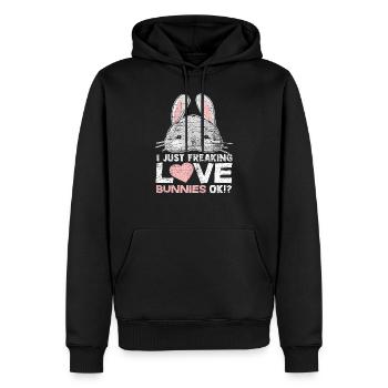 Lapin lapin - Sweat à capuche Premium bio Homme - noir - Devant - Nico (187cm)