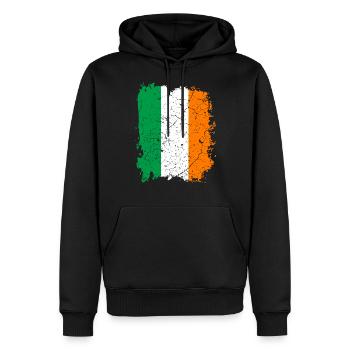 Drapeau irlandais - Sweat à capuche Premium bio Homme - noir - Devant - Nico (187cm)