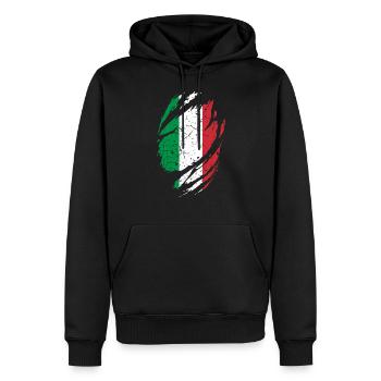 Italienische Flagge - Männer Premium Bio Hoodie - Schwarz - Vorne - Nico (187cm)