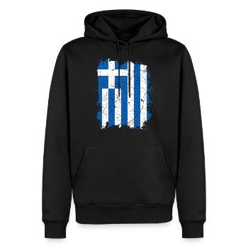 Flagge Griechenland - Männer Premium Bio Hoodie - Schwarz - Vorne - Nico (187cm)